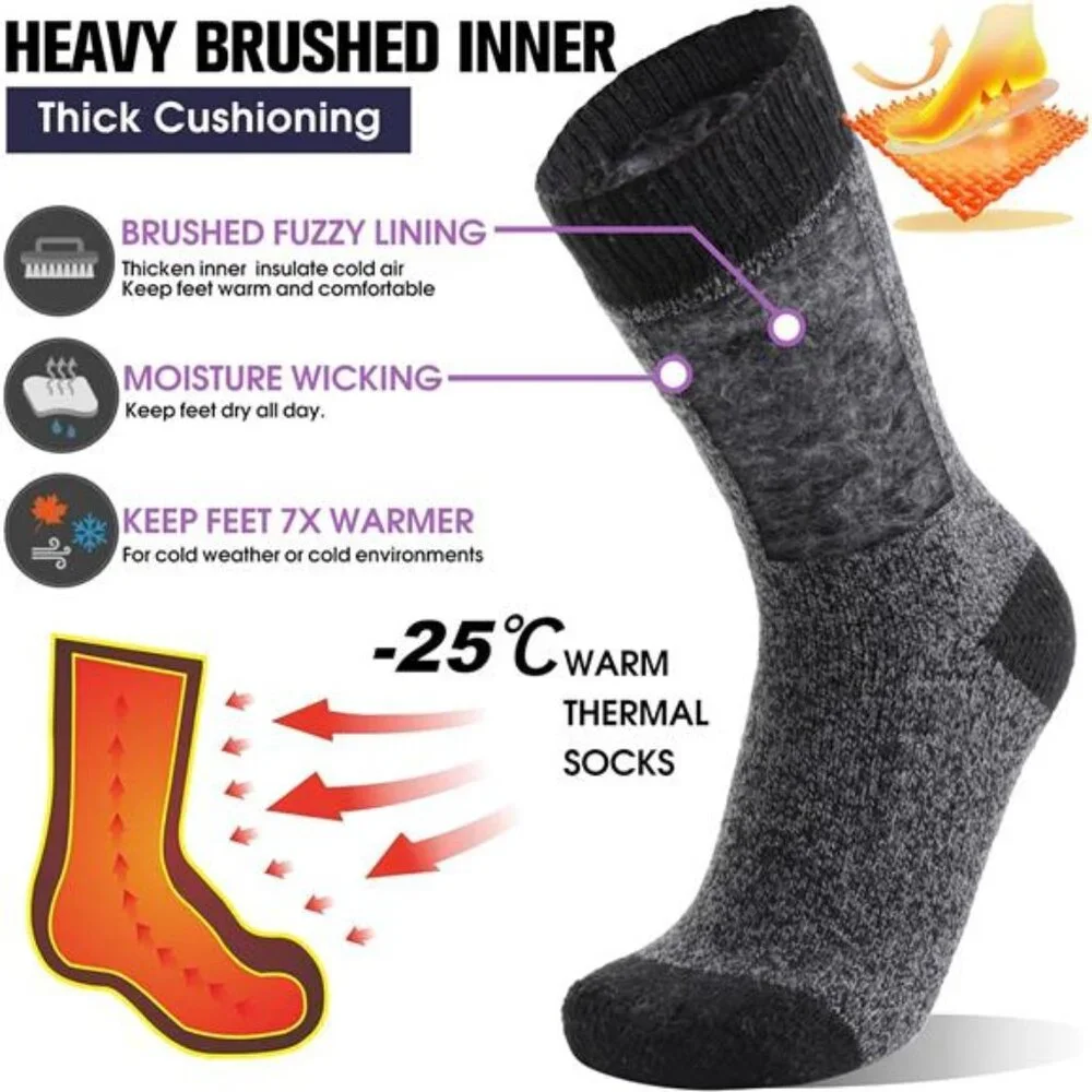 3 Pairs Unisex Thermal Winter Socks Thick Extra Warm Insulated Socks